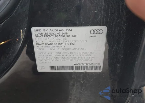 2015 Audi Q5 2.0T Premium из США, поврежденный, VIN WA1LFAFP0FA056703